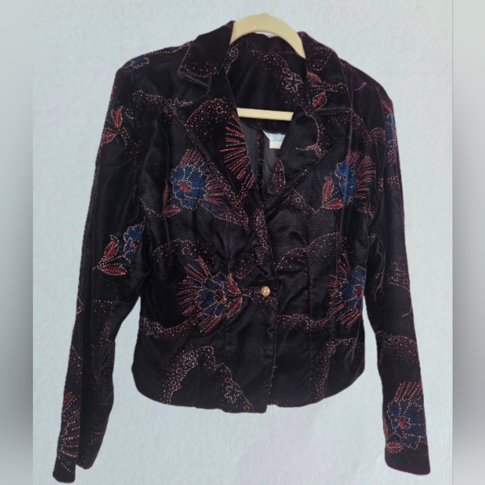 Vintage Karman Ropers Western Wear Women's   Black Velvet Jacket  Size 9